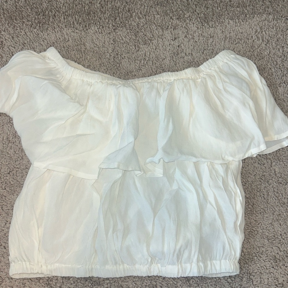 FOREVER 21 off the shoulder white crop top